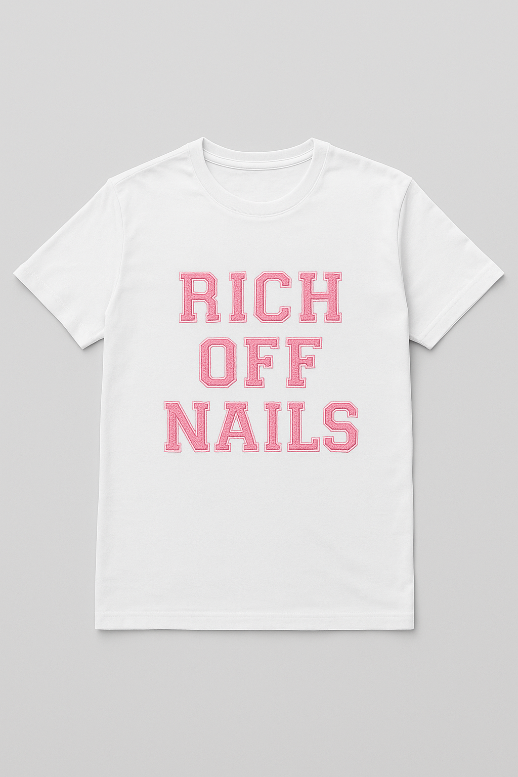 RICH OFF NAILS – Embroidered Statement Tee